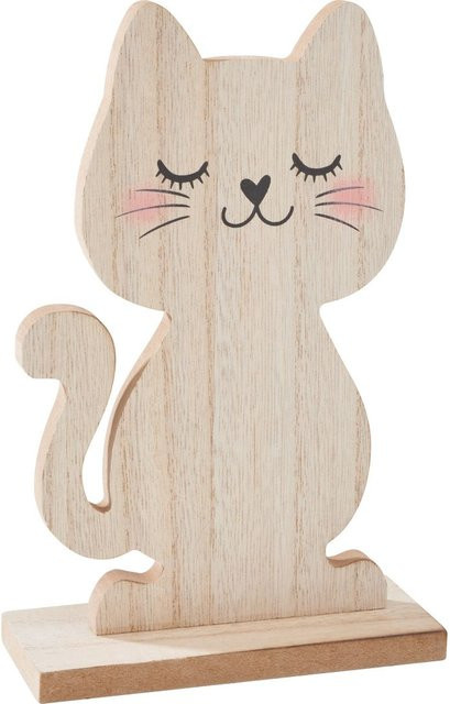VBS Holz-Figur Katze in Beige, Höhe: 18,5 cm - Bild 1