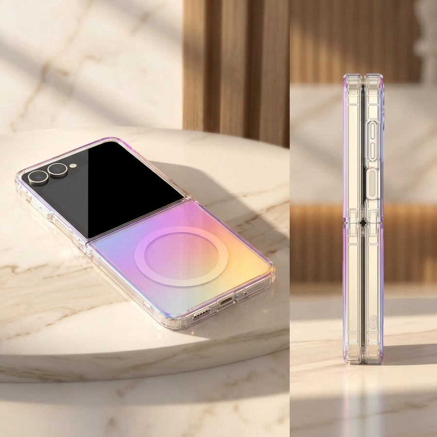 Transparente MagSafe Schutzhülle für Samsung Galaxy Z Flip 8 7 6 5 4 3 mit Laser-Design aus PC und TPU - Bild 2