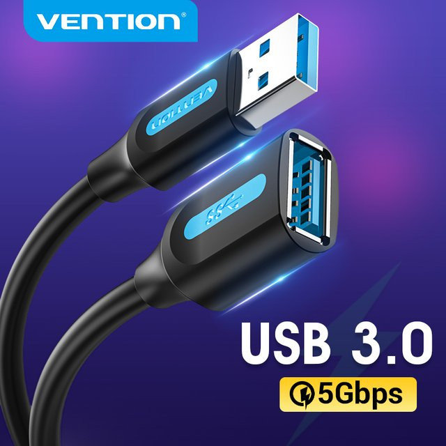 Vention USB 3.0 Verlängerungskabel USB-A Stecker auf Buchse Schwarz - Bild 1