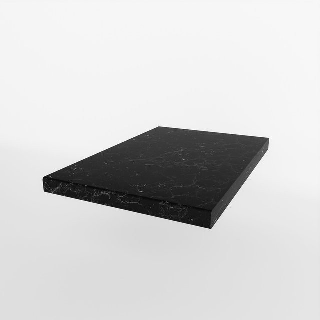 Arbeitsplatte Marmur ROMA matt in Schwarz aus Laminat, Tiefe: 40 cm, Höhe: 3,8 cm - Bild 1
