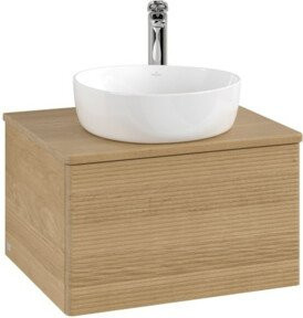 V&B Waschtischunterschrank Antao mit Frontstruktur in Honig Eiche, B/T/H: 60 x 36 x 50 cm - Bild 1