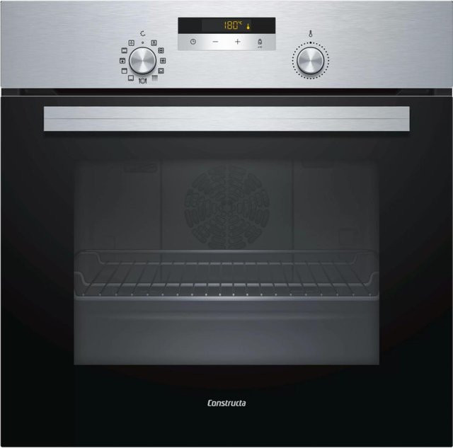Constructa CX57EI08T Backofen-Set mit Induktionskochfeld in Silber, Einbaugerät mit Heißluft, Pyrolyse-Selbstreinigung und Automatikprogrammen - Bild 1