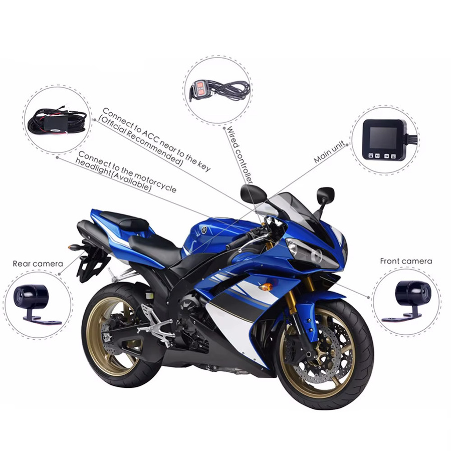 C6 Dual Lens Full HD DVR-Kamera für Auto und Motorrad mit GPS und G-Sensor in Schwarz - Bild 4