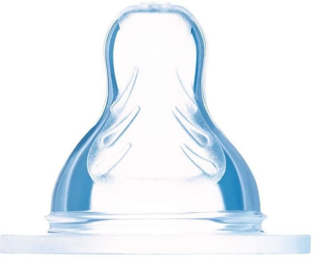 MAM Anatomischer Silikonsauger Fast Flow 3, 2er-Pack, Transparent - Bild 1