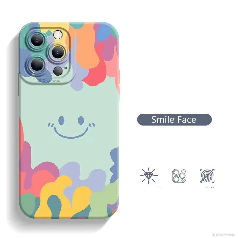 Lucky Smile Face Handyhülle aus weichem Silikon für iPhone 15 14 13 12 11 Pro Max Plus SE in Multicolour - Bild 2