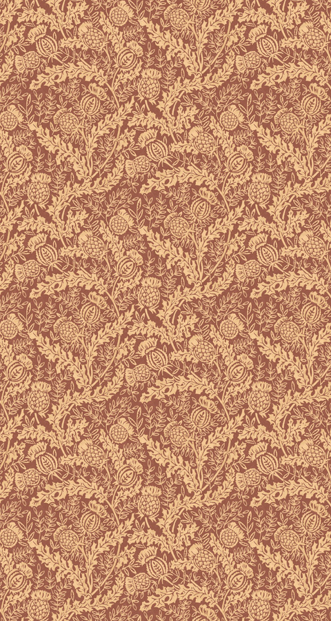 Mulberry Home Tapete Mulberry Thistle in Pflaume mit floralem Art Nouveau Design und botanischem Muster aus Vlies - Bild 1