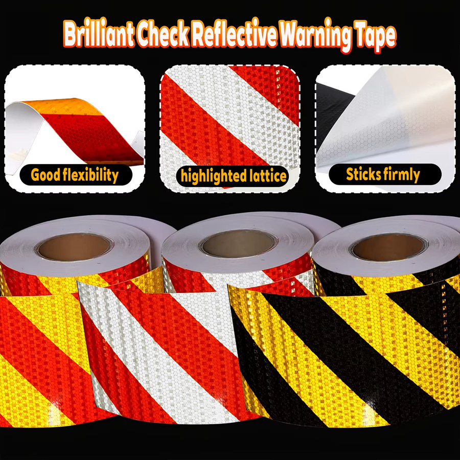 Reflektierendes Twill-Klebeband als selbstklebender Sicherheitswarnaufsticker in Rot und Gelb - Bild 6