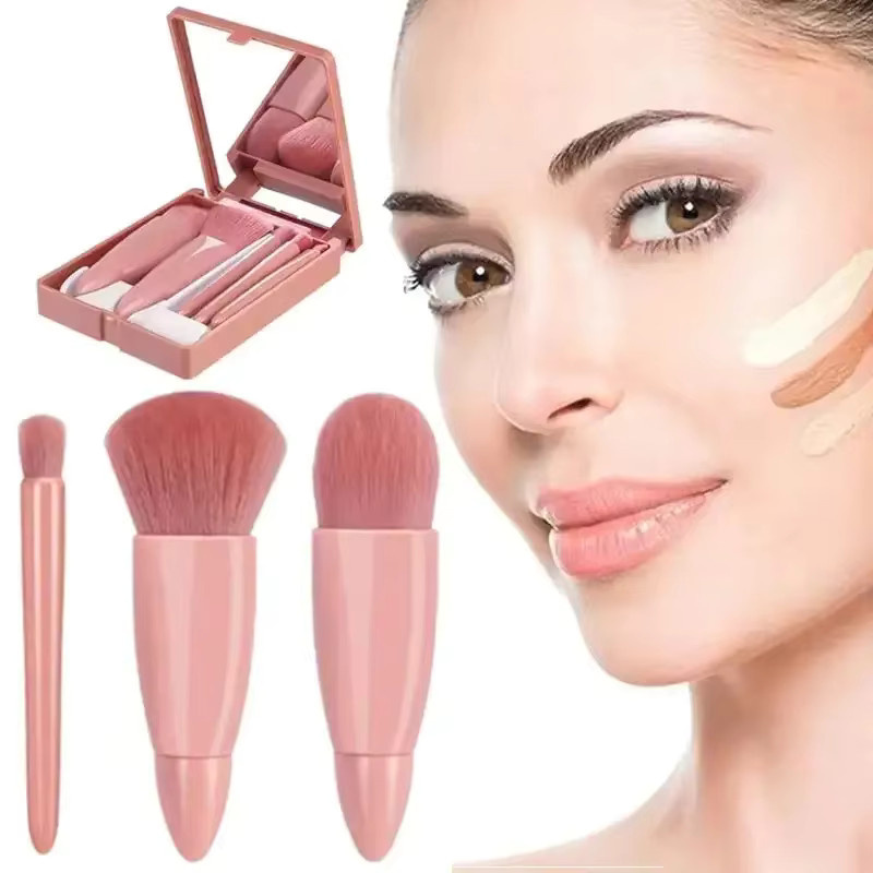 vvocci Make-up-Pinsel-Set, 5-teilig, mit Etui und Spiegel, Unisex - Bild 2