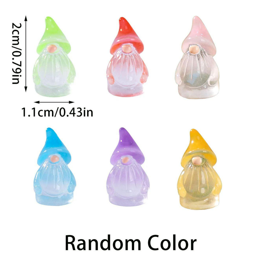 Yiran toy Leuchtende Mini-Gnom-Statuen aus Harz in Multicolour für DIY Feengarten und Dekoration - Bild 2