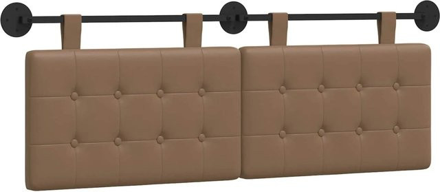 vidaXL Hängendes Kopfteil aus Kunstleder in Braun mit geometrischem Design, Breite: 150 cm, Höhe: 55 cm, Tiefe: 5 cm - Bild 1