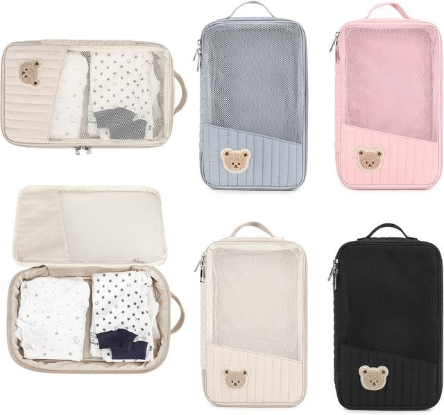 Wickeltasche für Baby-Kinderwagen in Blau mit separatem Stauraum und Stroller-Clip - Bild 1