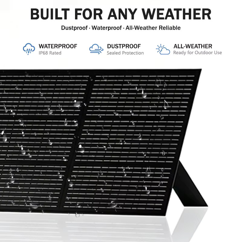 CHUBAN Tragbares faltbares Solarpanel 300W in Schwarz, IP68 wasserdichtes Solarladegerät für Powerstation, Wohnmobil und Camping - Bild 4