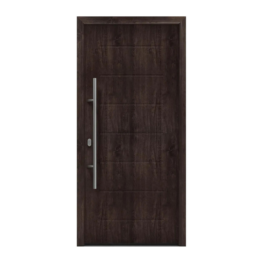 EcoStar Haustür Isopro IP 015 Eiche Dunkel B: 110 cm, H: 210 cm, DIN Links - Bild 2