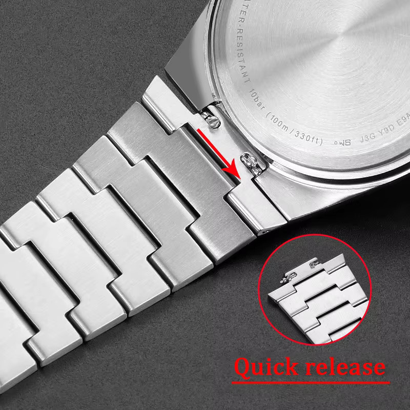 Abay Uhrenarmband Edelstahl, Silber, Tissot PRX 35mm/40mm Serie - Bild 3
