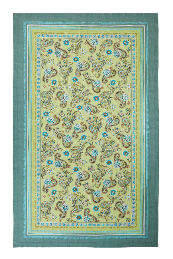 Bassetti Tischdecke Twill RAPALLO aus Baumwolle in Limettengrün mit floralem Muster - Bild 1