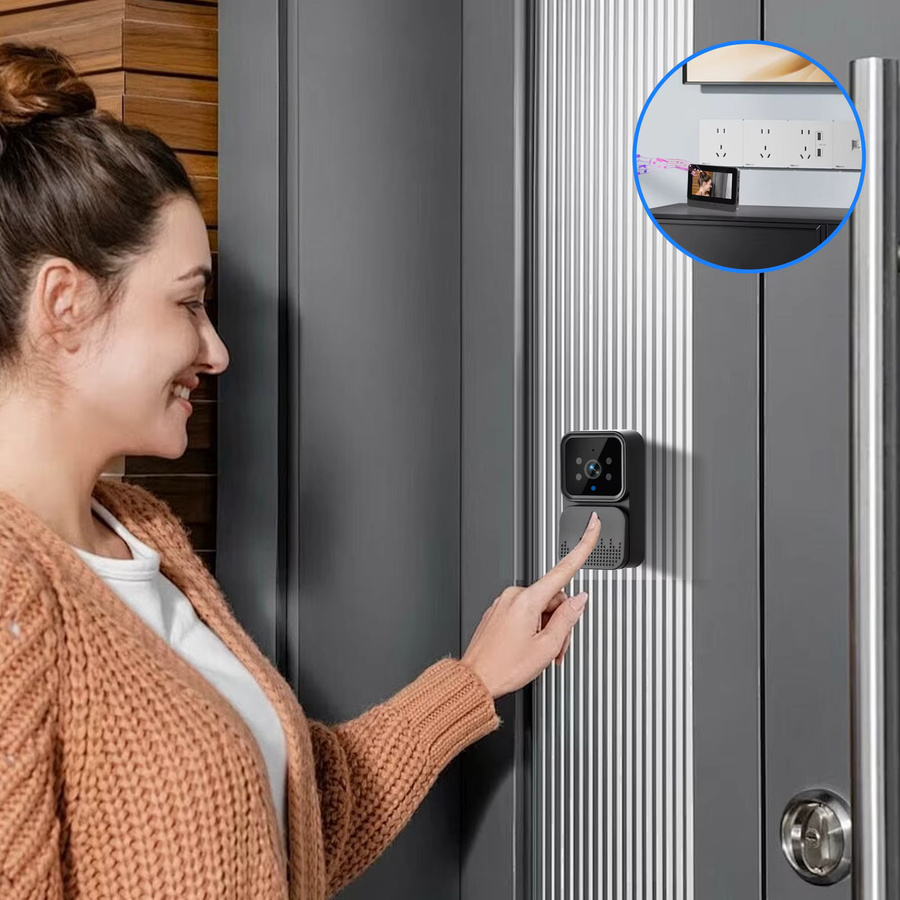 Podofo Drahtlose Video-Türklingel mit 4,3 Zoll IPS HD Smart Intercom Bildschirm, 2,4G Verbindung, Nachtsicht und Zwei-Wege-Gespräch in Schwarz - Bild 5