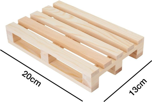 Miniatur Holz-Palette von stafil aus Kiefernholz in Beige, B/T/H: 20 x 13 x 3,5 cm - Bild 1