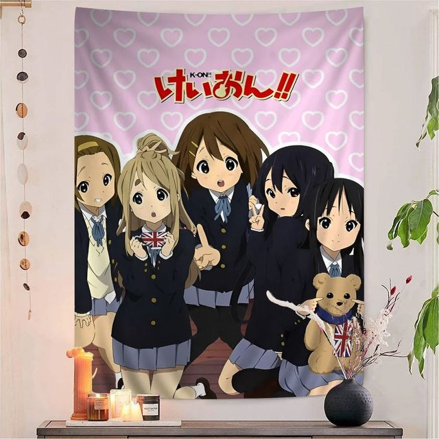 VIKAMA Anime Girl Group Manga Wandteppich, Mehrfarbiger Wandbehang im Otaku-Stil, B/H: 58 x 75 cm - Bild 1