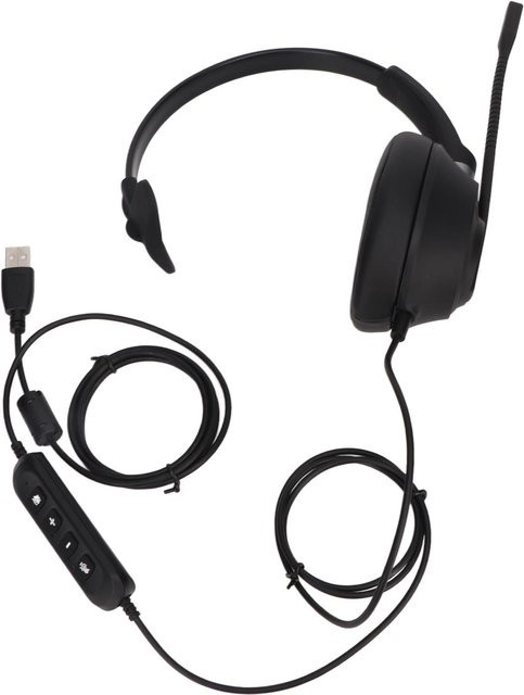 OutsideWorld Telefon-Headset Professional in Schwarz mit HD-Rauschunterdrückung, USB-A-Stecker und Lautstärkeregelung, Mono-Ausführung - Bild 1