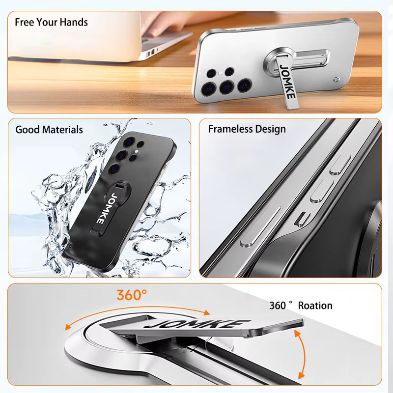 Stoßfeste matte PC Handyhülle mit 360 Grad Drehhalterung für Samsung Galaxy S25 S24 S23 S22 S21 S20 FE Ultra Plus in Grün - Bild 3