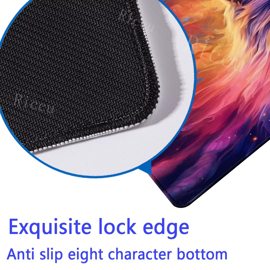 Riccu Gaming Mauspad XXL Bunte Süße Katze rutschfeste Schreibtischunterlage im Anime Design - Bild 5