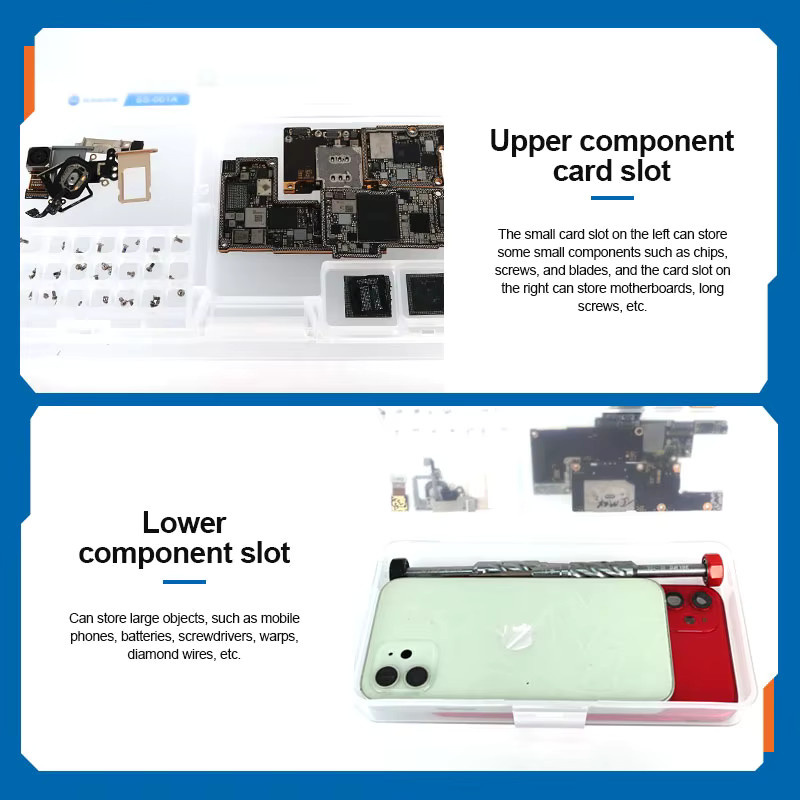 TOOKKS Multifunktionale Aufbewahrungsbox für Handy-Reparatur und Motherboard-Kleinteile, 6er-Set, transparent - Bild 3