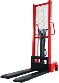 Stier Hydraulik-Stapler mit 1000kg Traglast, 1600mm Hubhöhe und Einfach-Mast in Rot - Bild 1