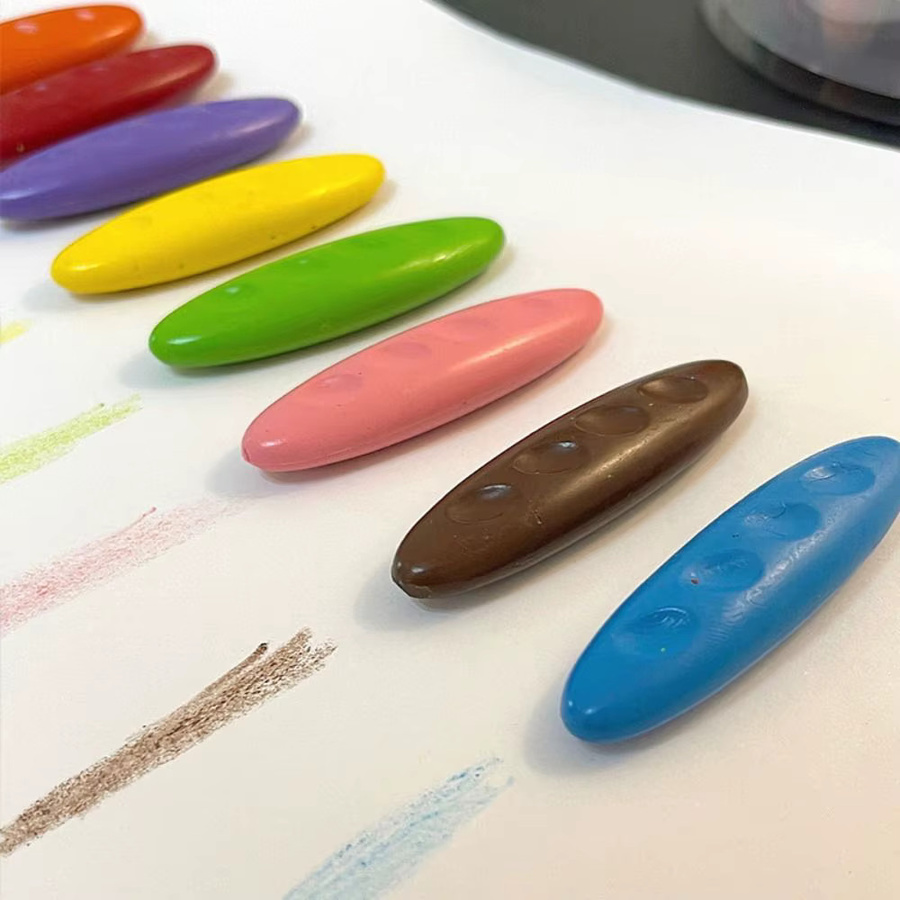 Waschbare Kunststoff-Kreidestifte in Erdnussform, 24 Farben, buntes Wachsmaterial für sauberes Malen - Bild 3