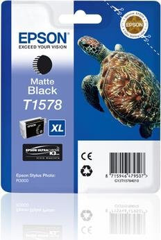 Epson T1578 XL Tintenpatrone Mattschwarz für Stylus Photo R3000, 25,9 ml - Bild 1