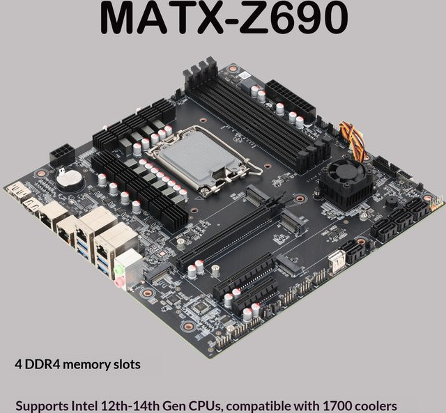 Cloud Star Z690 NAS-Board in Schwarz mit 8 nativen SATA-Anschlüssen, AV1-Hardwaredekodierung, M.2 NVMe-Unterstützung und Kompatibilität für Intel CPUs der 12. bis 14. Generation (LGA1700) - Bild 1