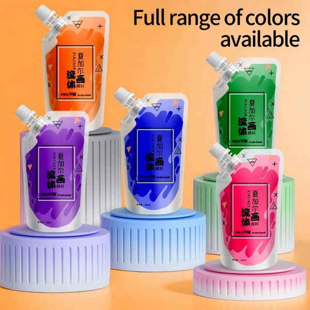 xiajiaer Fluid Paint Acrylfarbe Mehrfarbig 100 ml für DIY Dekorationen und Malerei - Bild 1