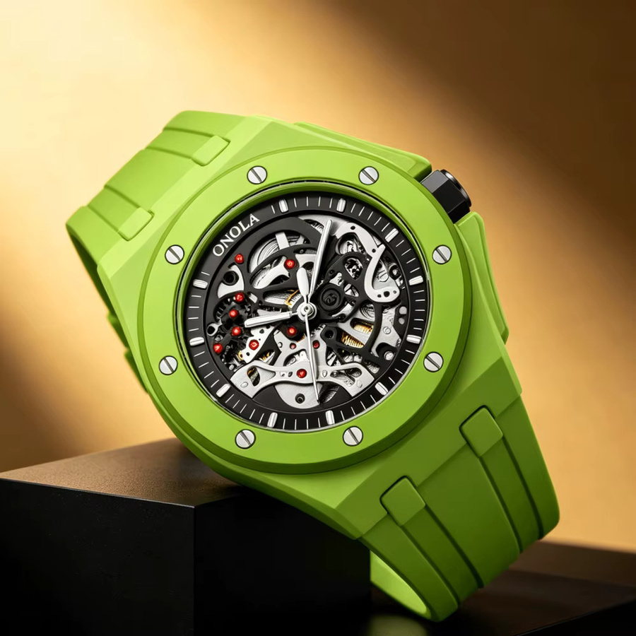 ONOLA Armbanduhr Automatik, Silikonarmband, Bunt, Herren - Bild 2