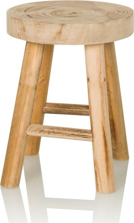 hjh LIVING Sitzhocker RUSTIKO W aus Paulownia-Holz in Braun ohne Armlehnen