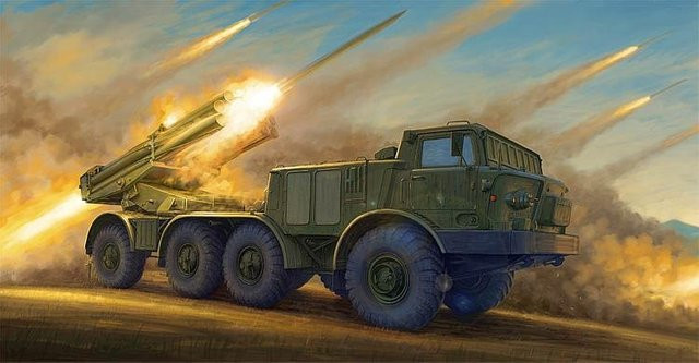 Trumpeter Russian 9P140 TEL of 9K57 Uragan Multipl Launch Rocket System, Fahrzeuge, Grün - Bild 1
