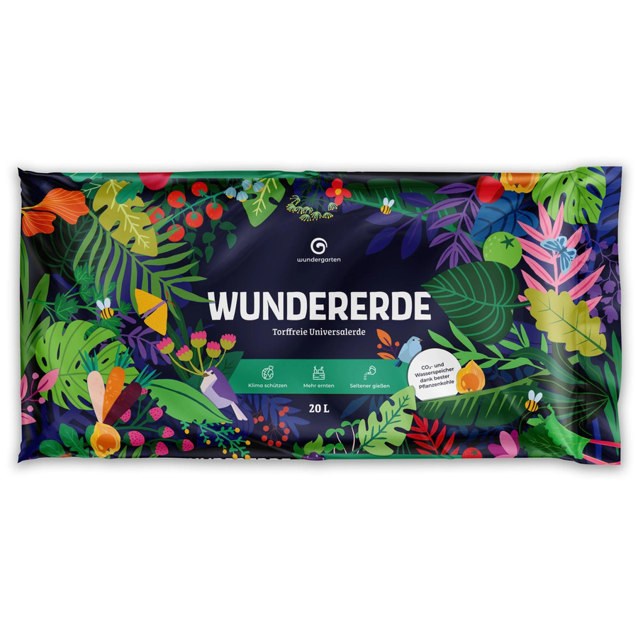 Wundergarten Wundererde Torffreie Pflanzerde mit Pflanzenkohle für Garten, Balkon und Zimmerpflanzen, 20 l - Bild 2
