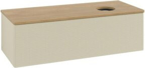 V&B Antao Waschtischunterschrank mit Frontstruktur und LED-Beleuchtung, Grau, B/T/H: 120 x 36 x 50 cm - Bild 1