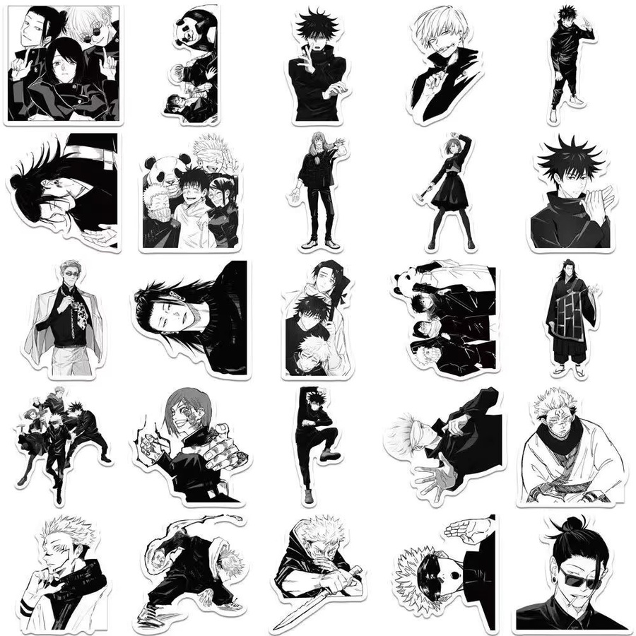 Bandai Jujutsu Kaisen Muster-Graffiti-Aufkleber, 50-teiliges Set, Bunt - Bild 4