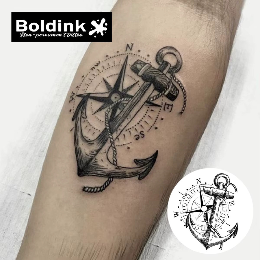 Anchor Boldink Temporäres Tattoo, semipermanent, wasserfest - Bild 3