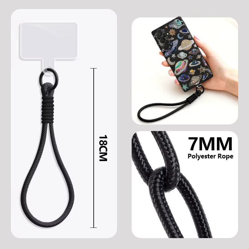 Samsung Handyhülle mit Planetenmuster und Lanyard in Grau für Galaxy S26 S25 S24 Ultra S23 S25 FE A57 A37 A17 A56 A55 A16 A26 A54 5G – Weiche Schutzhülle - Bild 2
