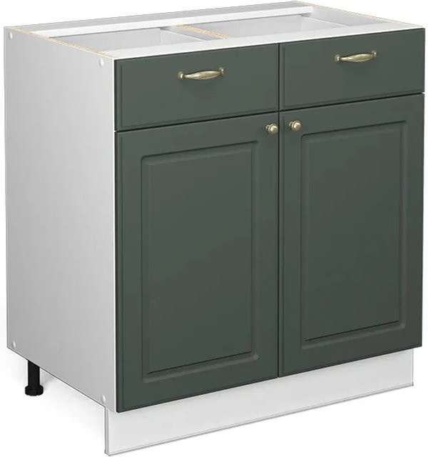 Vicco Küchenunterschrank Fame-Line Landhaus Weiß Grün-Gold Breite: 80 cm - Bild 2