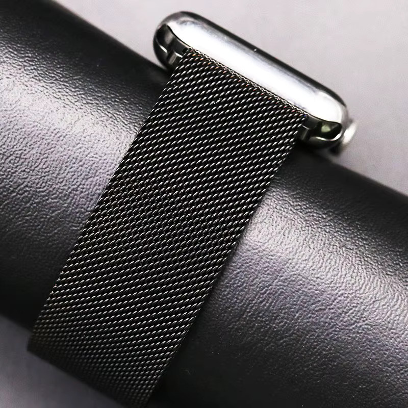 Uhrenarmband Milanaise, Edelstahl, Schwarz, Unisex - Bild 3