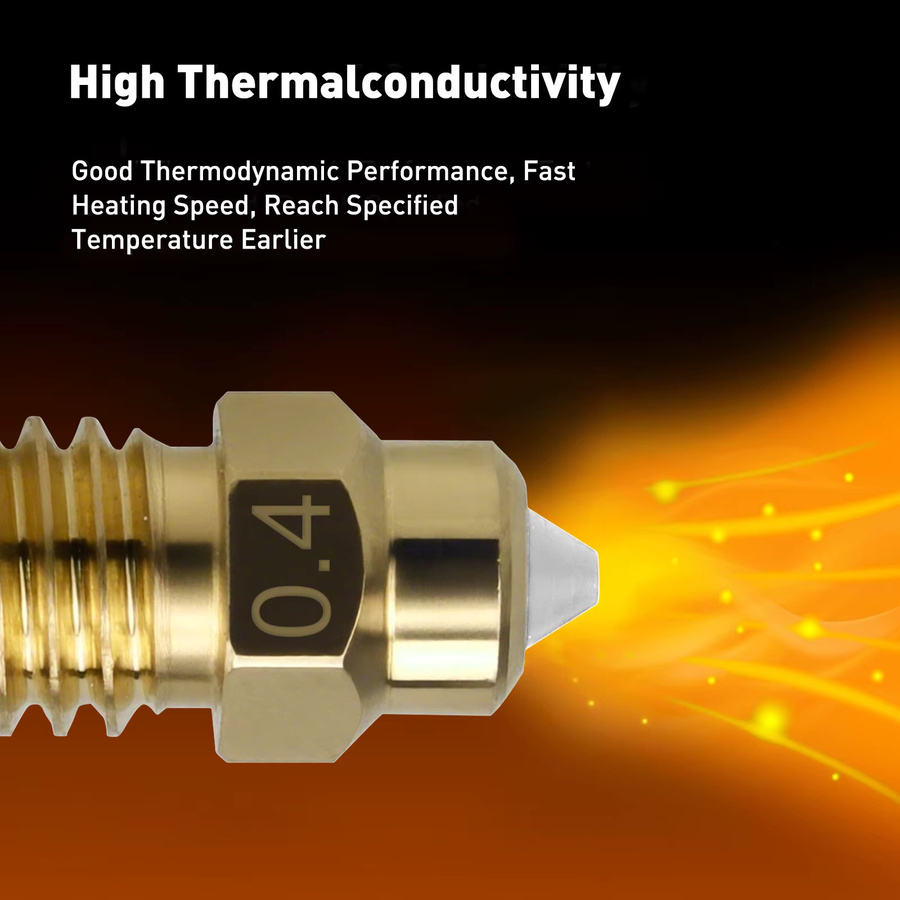 Elegoo Centauri Messing Bimetall Düse für FDM 3D Drucker Ersatzteile in Gold, Durchmesser: 0,2 mm / 0,4 mm / 0,6 mm / 0,8 mm - Bild 3