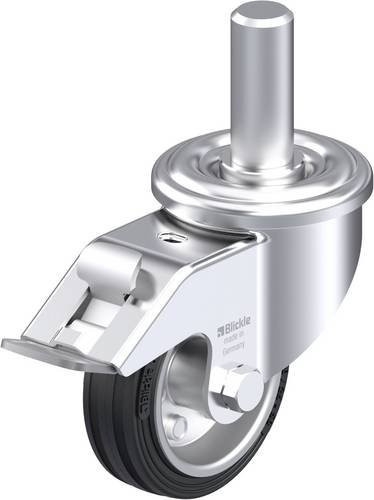 Blickle Stahlblech-Lenkrolle LEZ-VE 80R-FI in Silber und Schwarz mit 80mm Rad-Durchmesser und 50kg Tragfähigkeit - Bild 1