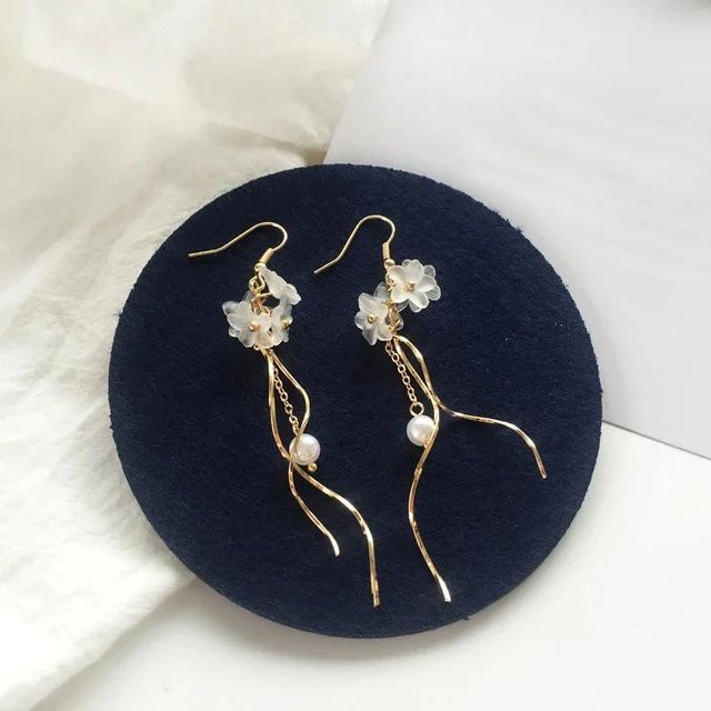 Lucky Star Jewelry Ohrringe, Blumen, Zirkonia, Gold, Messing, Damen - Bild 1