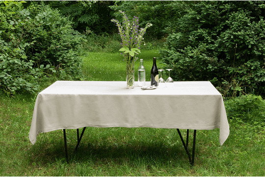 Vieböck Leinentischdecke in Beige, rechteckig, B: 140 cm, L: 220 cm - Bild 1