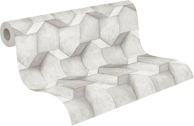 A.S. Création Vliestapete abstrakt modern in Grau und Weiß, Breite: 53 cm, Höhe: 1005 cm - Bild 1