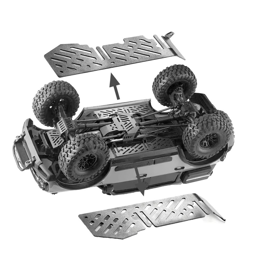 TRX4 Edelstahl Armor Chassis Anti-Rutsch-Platte, Metall, Grau, Zubehör - Bild 2