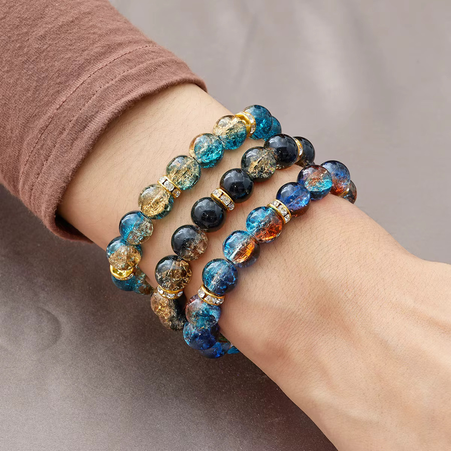 Rinhoo Armband, Bunte Glasperlen, Kristall, Perle, Unisex - Bild 4