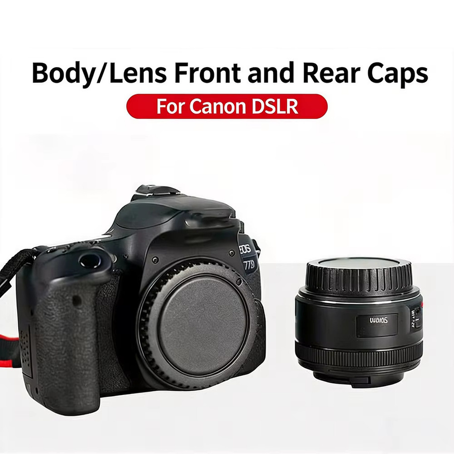 Canon Kamera-Gehäusekappe und Objektivrückdeckel für Canon EF DSLR Objektive in Schwarz - Bild 2