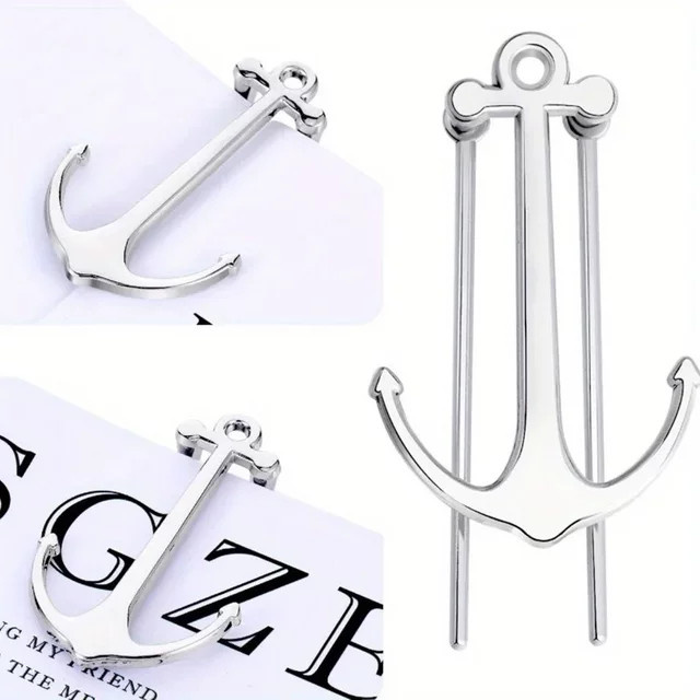 Kreatives Anker-Lesezeichen aus Metall in Silber für Schule und Büro - Bild 1